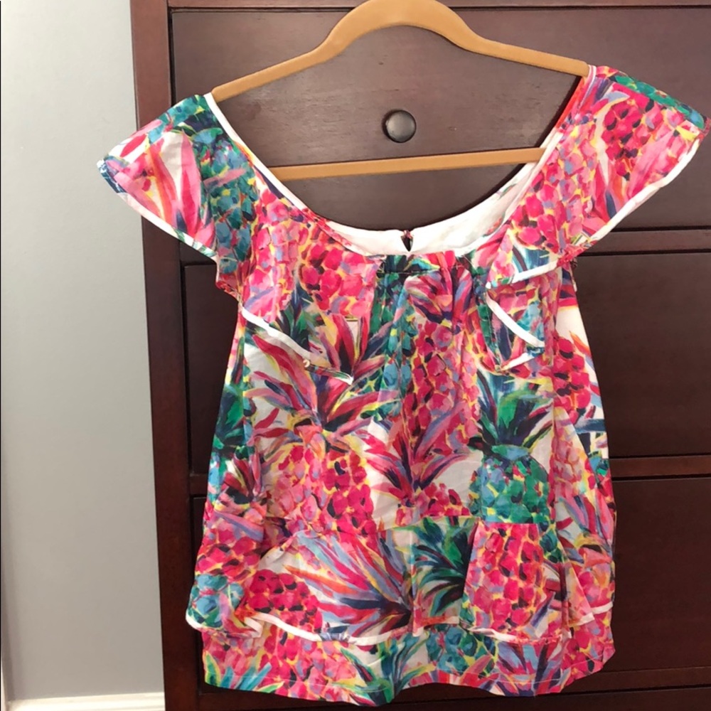 JCREW - Ruffle Top / Ratti Pineapple / 0 - Picture 4 of 8